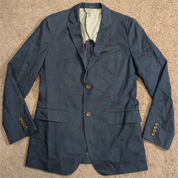 Bonobos Slim Fit Deconstructed 100% Cotton Blue Blazer Men's 38R - Picture 1 of 8